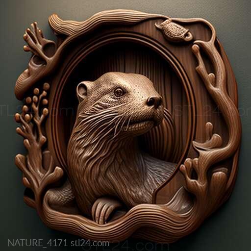 Nature and animals (st otter 3, NATURE_4171) 3D models for cnc